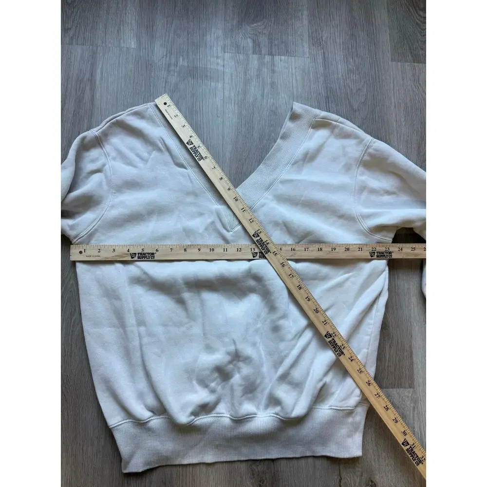 Nike Phoenix oversized Women's sweatshirt, cream, size medium, double v neck